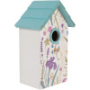 Casa para pájaros Clayre & Eef 6H2451 15x10x22 cm Blanco-Turquesa