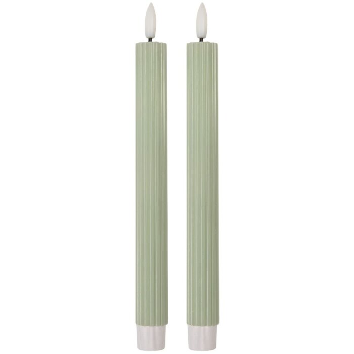 Clayre & Eef 6CA0002GR Juego de 2 Velas con LED Ø 2x25 cm