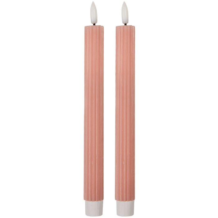 Juego de 2 velas LED Rosa 2x25 cm Clayre & Eef