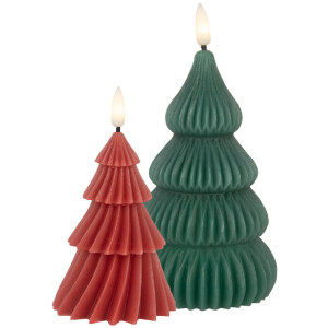 Candelabro con LED Clayre & Eef 6CA0005 Ø 8x13 cm Árbol de Navidad