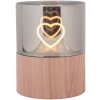Portavelas LED Clayre & Eef 6CA0007 Ø 8x10 cm 3xAAA Marrón