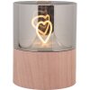 Portavelas LED Clayre & Eef 6CA0007 Ø 8x10 cm 3xAAA Marrón
