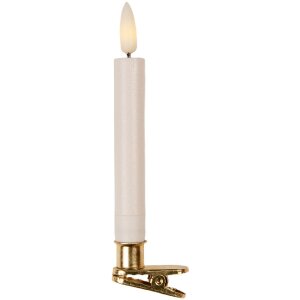 Juego de 10 Velas con LED Clayre & Eef 6CA0008 Ø 2x14 cm Blanco
