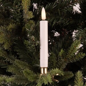 Juego de 10 Velas con LED Clayre & Eef 6CA0008 Ø 2x14 cm Blanco
