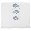 Toalla de Invitados Clayre & Eef CT034 40x66 cm Blanco-Azul