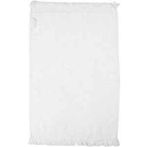 Toalla de Invitado Clayre & Eef CT036 40x66 cm Blanco con estampado negro