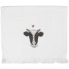 Toalla de Invitado Clayre & Eef CT036 40x66 cm Blanco con estampado negro
