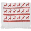 Toalla de invitado Clayre & Eef CTNOC-1 40x66 cm Blanco con borde rojo