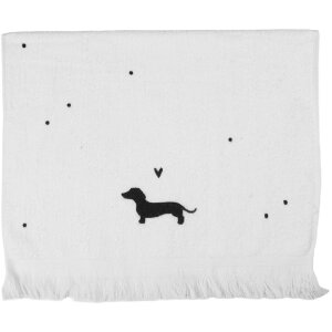 Clayre & Eef Toalla de Invitados 40x66 cm Blanco/Negro