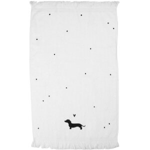 Clayre & Eef Toalla de Invitados 40x66 cm Blanco/Negro