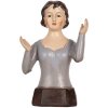 Busto decorativo Mujer Clayre & Eef 6PR5554 12x9x20 cm Beige/Gris