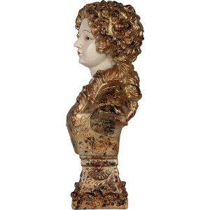Busto Decorativo Mujer Clayre & Eef 6PR5563 Beige y Marrón 18x12x30 cm