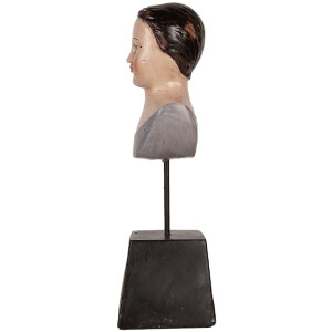 Busto Decorativo Mujer Clayre & Eef 6PR5564 11x11x34 cm Beige-Marrón