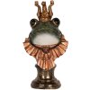Busto decorativo de rana Clayre & Eef 6PR5566 12x11x22 cm Verde-Dorado