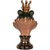 Busto decorativo de rana Clayre & Eef 6PR5566 12x11x22 cm Verde-Dorado