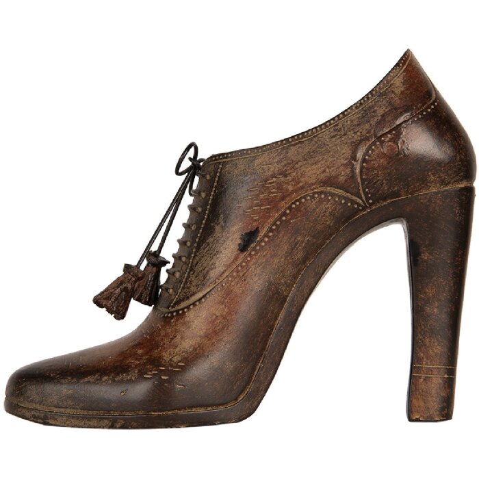 Zapato Decorativo Clayre & Eef 6PR5567 21x7x17 cm Marrón