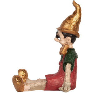 Figura decorativa Pinocchio Clayre & Eef 6PR5573 13x13x19 cm beige-roja