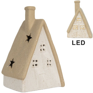 Casa decorativa con LED Clayre & Eef 6CE2174S 9x7x13...
