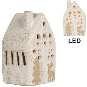 Casa decorativa con LED Clayre & Eef 6CE2175S 6x5x10 cm