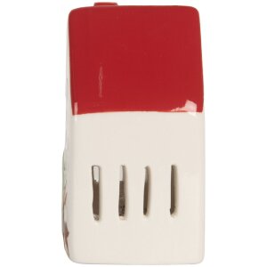 Decoración Casa con LED Clayre & Eef 6CE2177M 6x5x10 cm Blanco Rojo
