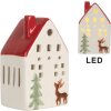 Decoración Casa con LED Clayre & Eef 6CE2177M 6x5x10 cm Blanco Rojo