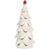Árbol de Navidad decorativo con LED Clayre & Eef 6CE2178M Ø 11x25 cm Blanco/Rojo