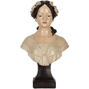 Busto Decorativo Mujer Clayre & Eef 6PR5550 18x12x31 cm Beige/Marrón