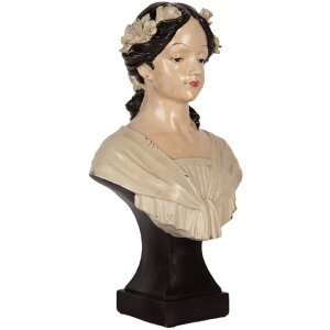 Busto Decorativo Mujer Clayre & Eef 6PR5550 18x12x31 cm Beige/Marrón