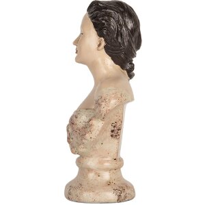 Busto Decorativo Mujer Clayre & Eef 6PR5553 12x8x20 cm Beige-Marrón