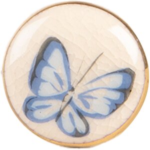 Pomo de puerta Clayre & Eef 66267 beige-azul 3x3 cm