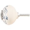 Clayre & Eef 66270 Pomó de puerta Ø 4x3 cm beige-azul Estilo Campestre