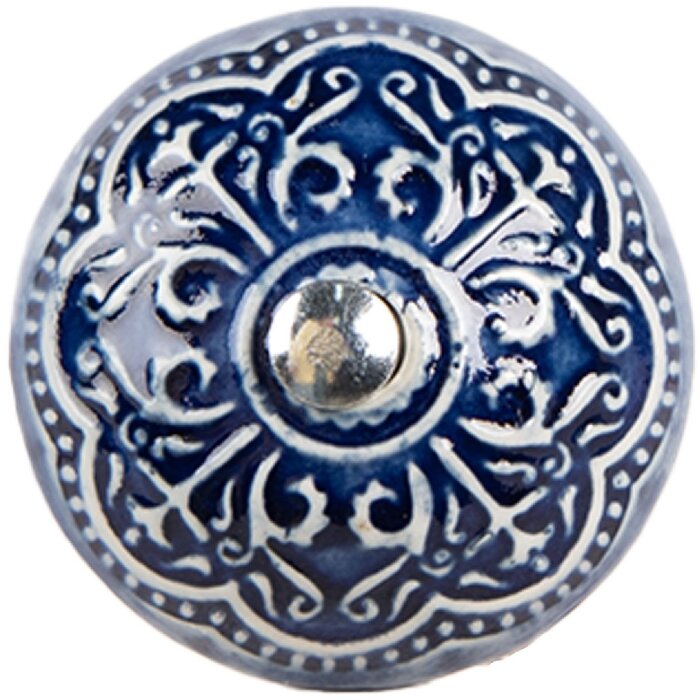 Pomo de puerta Clayre & Eef 66272 Azul Beige Ø 4 x 3 cm Cerámica