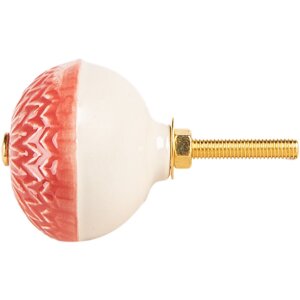 Pomo de puerta Clayre & Eef 66273 rojo-beige Ø...