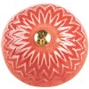 Pomo de puerta Clayre & Eef 66273 rojo-beige Ø 4x3 cm