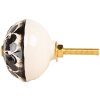 Pomo de puerta Clayre & Eef 66274 Ø 4x3 cm Negro Beige