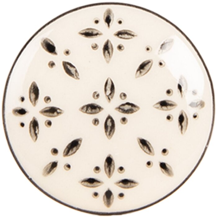 Pomo de puerta Clayre & Eef 66278 Ø 4x3 cm beige y negro