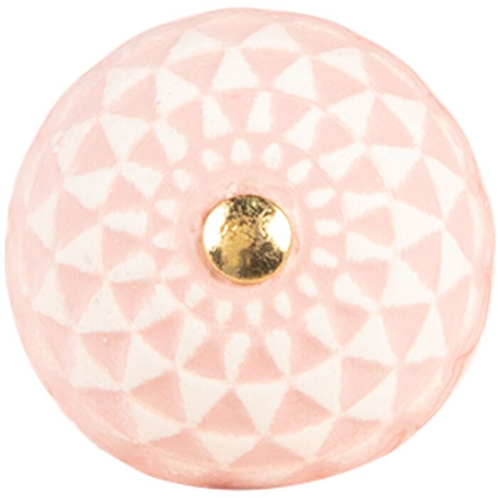 Pomo de puerta Clayre & Eef 66282 Ø 4x3 cm rosa beige