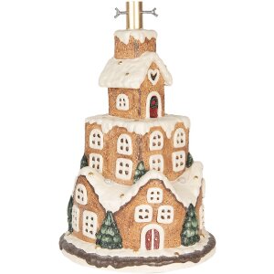 Soporte para árbol de Navidad Clayre & Eef 5MG0093 Ø 35x57 cm Marrón y Blanco