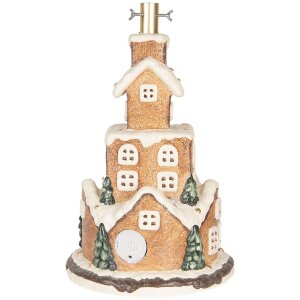 Soporte para árbol de Navidad Clayre & Eef 5MG0093 Ø 35x57 cm Marrón y Blanco