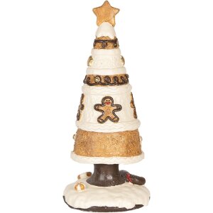 Clayre & Eef 6MG0145 Decoración Árbol de Navidad Marrón Beige Ø 24x51 cm