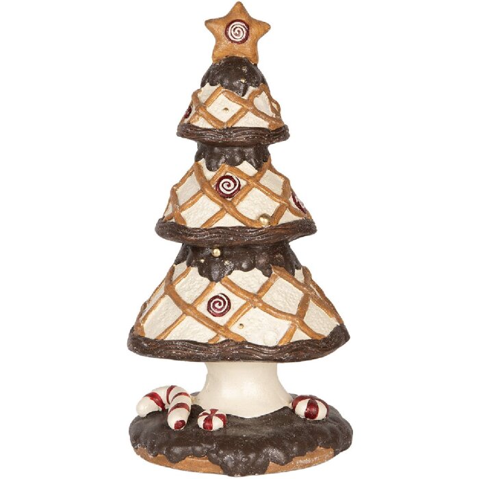 Árbol de Navidad Decorativo Clayre & Eef Ø 22x43 cm Marrón y Beige