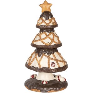 Árbol de Navidad Decorativo Clayre & Eef Ø 22x43 cm Marrón y Beige