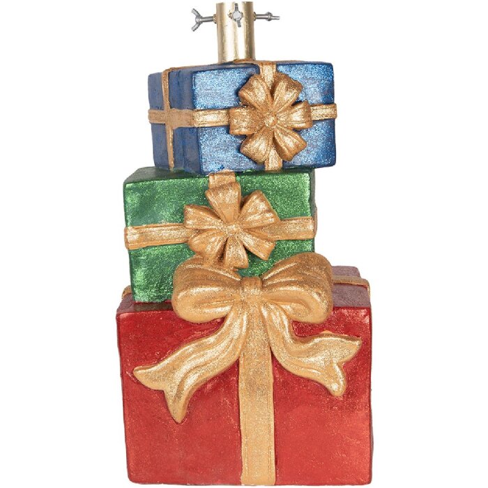 Soporte para árbol de Navidad Clayre & Eef 6MG0149 25x28x48 cm Rojo y Dorado