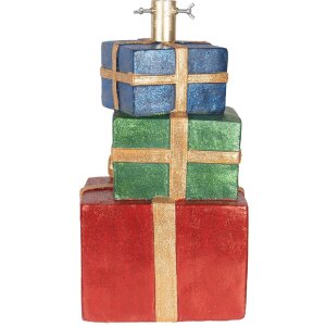 Soporte para árbol de Navidad Clayre & Eef 6MG0149 25x28x48 cm Rojo y Dorado