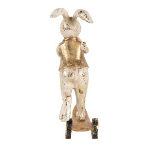 Decoración Conejo Clayre & Eef 6PR5144 13x6x17 cm Blanco Dorado