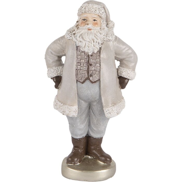Clayre & Eef 6PR5520 Decoración Papá Noel 8x6x15 cm Gris