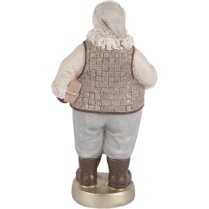Clayre & Eef 6PR5521 Decoración Papá Noel 8x6x15 cm Beige/Gris