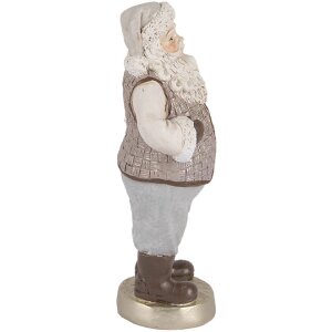 Clayre & Eef 6PR5521 Decoración Papá Noel 8x6x15 cm Beige/Gris