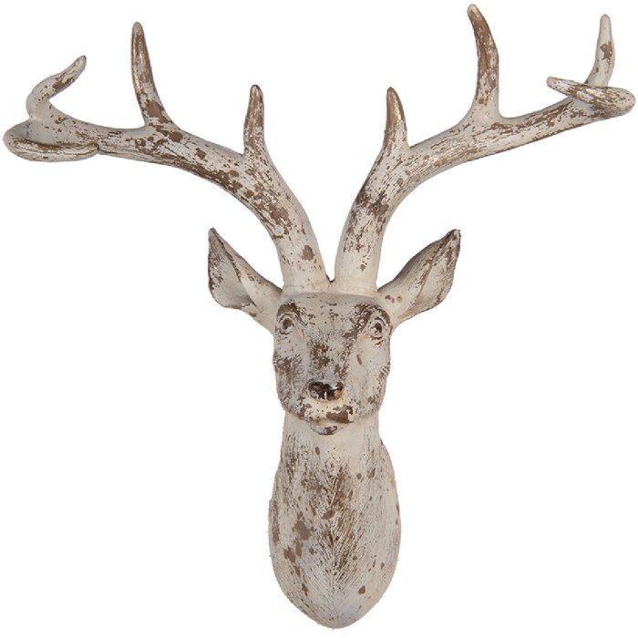 Clayre & Eef 6PR5522 Decoración de Pared Ciervo 33x16x37 cm