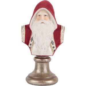 Busto decorativo de Papá Noel Clayre & Eef 6PR5538 10x9x19 cm Rojo y Blanco